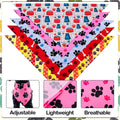 JpGdn 50PCS Big Dog Bandanas Large Breed XL Bulk Paw Bone Print Pet Big Bandanas Kerchief Triangle Bibs Head Scarves Scarfs Selvedge Sewing Stitching Edge Hemming Stitch Seam for Grooming Costume