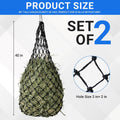 2-Pack Heavy Duty Hay Bags, Slow Feeder for Horses & Goats with 2-Inch Holes, Adjustable Drawstring Hay Net to Reduce Wa