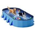 Pechfun Foldable Dog Pool, 82" Extra Large Portable Pet Bathtub with Non-Slip & Reinforced Support Boards for Indoor Outdoor Backyard Use (Blue)