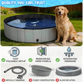 Dog Kiddie Pool for Small Medium Large Dogs, Multiple Pets, 63" Gray
