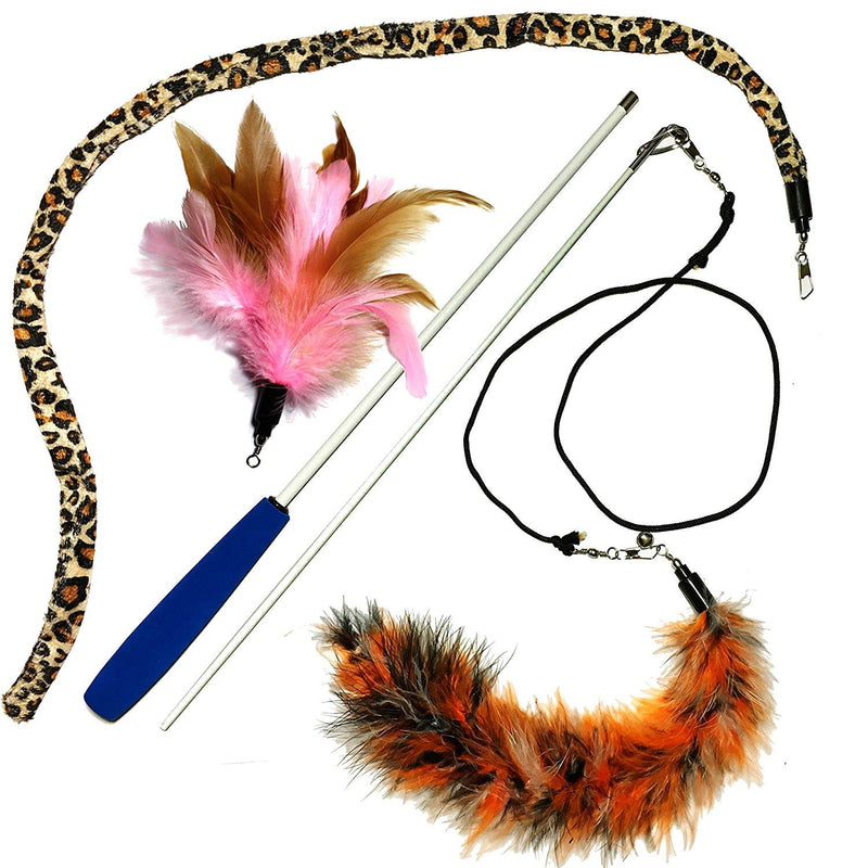 PET FIT for Life 3 Feather Dual Rod Wand CAT Toy
