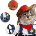 NACOCO Cowboy Dog Costume with Hat - Blue Cat & Small Dog Halloween Costume (Small)