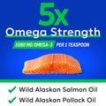 Omega 3 Fish Oil Liquid Supplement for Dogs - Wild Alaskan Salmon Oil