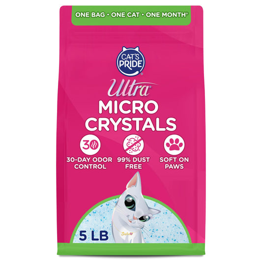 ULTRA MICRO CRYSTALS UNSCENTED PREMIUM NON-CLUMPING CAT LITTER, 5-LB BAG
