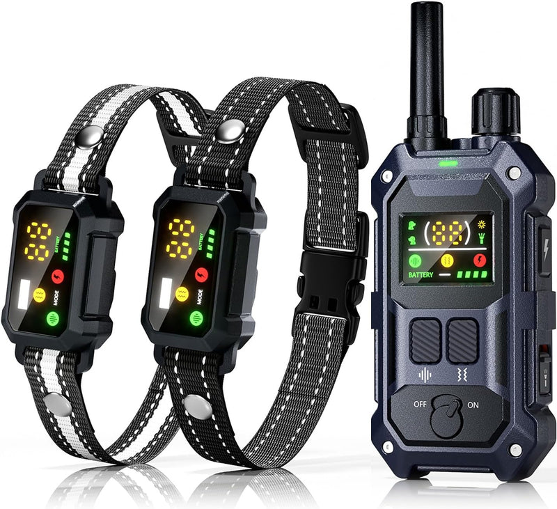 BLACKDOG Military Dog Shock Collar 2 Dogs (5-150lbs) - 4200ft Dog Training Collar with Remote, 4 Training Modes, Flashli