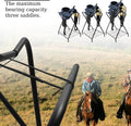 Dunatou Foldable Saddle Rack with Bottom Storage Shelf – Heavy Duty Horse Saddle Stand for English & Western Saddles, Po