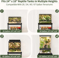 Snughome Reptile Tank Stand, 24" x 18" Terrarium Stand with 3-Tier Open Storage Shelves, Reptile Enclosure Stand, Heavy 