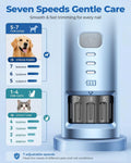 7-Speed Dog & Cat Nail Grinder with Light - Ring LED Safe to Avoid Overcut, Quiet Low Vibration & Powerful Fast, Cordless Rechargeable Toenail Trimmer for Small & Large Puppy & Breeds Paws(Blue)