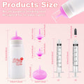 Xuanda Kitten Bottle Feeding kit with Feeding Nipple and Syringe, Soft Silicone Nursing Pet Feeding Bottle, Ventilation Valve Resistant Tearing for Small Puppies, Kittens, Rabbit (M Nipple-Pink)