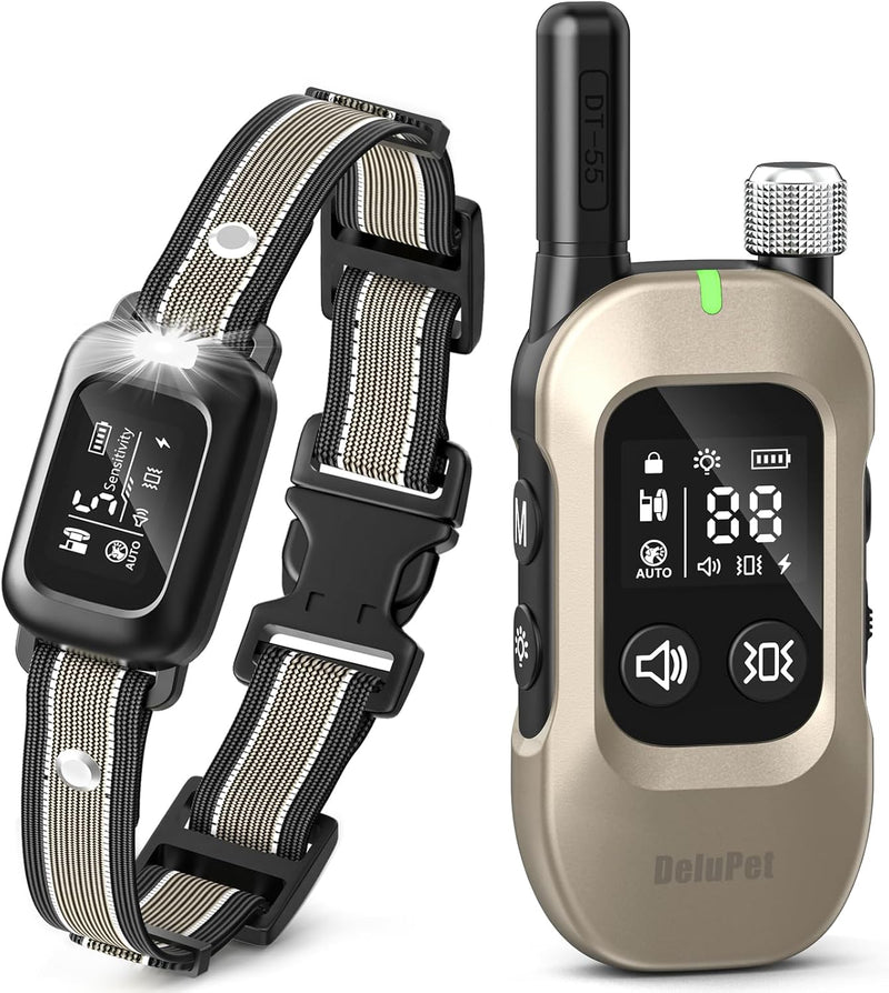 2-in-1 Dog Bark & Shock Collar with Remote, 4500FT Training Range
