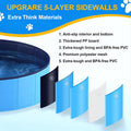 Foldable Dog Pool, Collapsible Dog Swimming Pool 72"x12" Blue
