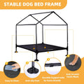 Pawmmo 42" Dog House Outdoor Indoor with Breathable Mesh Windows, 2-in-1 Outside Dog House Elevated Dog Bed Cot Dog Tent Shade Shelter, Easy to Assemble & Clean (42 INCH)