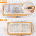 Carpet Rake Sheepskin Wool Brush and Cleaner Comb, Wood, 2PCS (Big+Small)