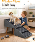 17" H Foldable Pet Steps for Sofa, Non-Slip Ramp Stairs