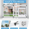 Sliding Cat Door for Window, Fits 32"-37" Width Window, 1-Min Install | Aluminum Frame + HD Glass | Weatherproof Design | Magnetic Closure Window Cat Door Insert, Adjustable Pet Door Window for Cats