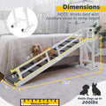 Dog Ramp for Bed or Couch, Wooden Pet Ramp with 20° Gentle Slope, Removable Side Rails, Non-Slip Surface, Top Platform &