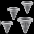 WEAVERBIRD 4PCS Aquarium Nematode Feeder, Live Blood Worm Plastic Cone Cup Shape Basket Feeder for Feeding Fish with Suc
