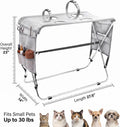 Pet Grooming Hammock for Small Dogs Cats Under 30 lbs, Stainless Steel Bracket, 30-Pound Weight Capacity, Foldable Dog C
