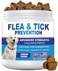 Flea and Tick Prevention for Dogs Chewables 200Ct - Flea and Tick Chews Supplement, Vet Recommended Supplement Chews, Skin & Coat Support for Dogs, Puppies, All Breeds & Sizes