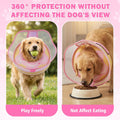 EMUST Inflatable Dog Donut Collar with Protective Shield, Soft Pet Recovery E-Collar for Dogs After Surgery, Adjustable 