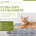 HeNdShe 2 Pack Cat Blankets for Indoor Cats, Ultra Soft Reversible Mat, Fluffy Flannel Blanket for Small Dogs and Cats, Washable Pet Pad