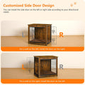 DWANTON Dog Crate Furniture with Cushion, Wooden Kennel Table with Double Doors, Indoor Dog House, Small/Medium/Large/Extra Large Size, 27.2" L, Rustic Brown
