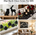 ARSUK Flat Marbles Black Vase Filler Glass Pebbles – Decorative Glass Beads for Vases, Gems, Rocks, Stones, Crafts, Tabl