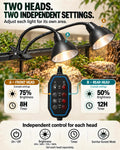 Sunrise & Sunset Reptile Heat Lamp Fixture, Dual Head (Bulb Not Included)