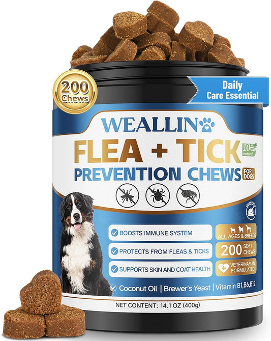 Flea and Tick Prevention for Dogs, Dog Flea and Tick Treatment, 200 Chews