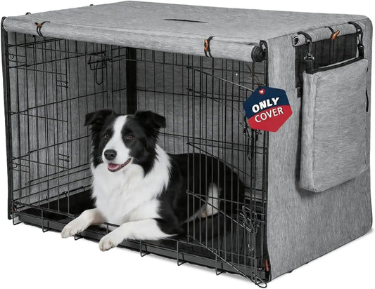 Dog Crate Cover 36 in,Waterproof 600D Oxford Gray,Calming Anxiety Privacy