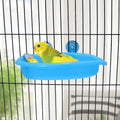 Wontee Bird Bath Box with Mirror Portable Parrot Hanging Bathroom Bathing Tub for Small Birds Cleaning Supplies