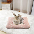 MANSHU Small Animal Plush Bed, Bunny Bed, for Bunny, Squirrel, Hedgehog, Pink and Gray 2Pcs.