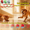 Interactive Dog Cat Toy Ball, Automatic Moving Bouncing Rolling, with Replacement Tail, Pet Smart Chase Ball Rechargeabl