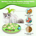 CGBD 3 in 1 Cat Treat Puzzle Feeder, Level 3 Interactive Cat Puzzle Toy with Track Balls, Feather Teaser & Slow Feeder Insert, Non-Slip Base, Mental Stimulation for Bored Indoor Cats, Green