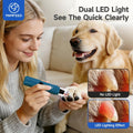 PAPIFEED Dog Nail Grinder with LED Light, Ultra Quiet 3-Speed Electric Nail File for Small Medium Large Dogs & Cats, Rechargeable Pet Nail Grinder with Trimmer (Blue)