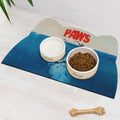 Cat Food Mat - Pet Feeding Mat for Floor, Non-Slip, Waterproof, Super Absorbent, Easy to Clean, Blue, Cat, Dog 12.2''x19