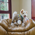 CHEWFFON Dog Toy, Pink Champagne Shape Squeaky Toy for Boredom