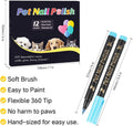 Cherocito Dog Nail Polish Pens Quick Dry,12 Colors Safe Dog Nail Polish Set to DIY Pretty Nails, Ideal Gifts for Dogs Cats Light Dark Nails, Odorless, Non-Toxic, Water-Based Pet Nail Accessories Set