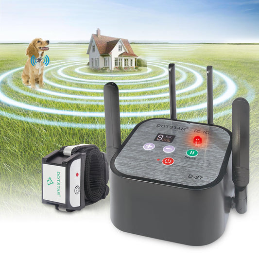Wireless Dog Fence Electric Pet 2026 Newest Intelligent Containment System, Low Battery AI Smart Alarm Dog Out of Range Reminder, Display Receiver Battery Level, Rechargeable Waterproof Dog Fence