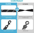 3 Dog Leash No Tangle, Heavy Duty Multiple Dog Lead Shock Absorbing Bungee with Padded Handle Removable Pet Traction Wal