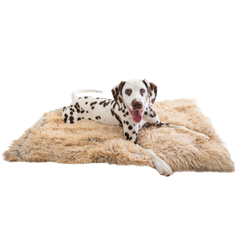 Best Friends by Sheri Calming Shag Dog Blanket – Ultra Soft Faux Fur Pet Throw, Anxiety-Relief, Lightweight Warm Bed Cover for Dogs and Cats, Machine Washable, Taupe, 30