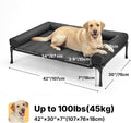 Veehoo Cooling Elevated Dog Bed Add Removable Waterproof Bolster Cushion Mat, Raised Pet Cot with Breathable Teslin Mesh, No-Slip Feet, Dog Couch Bed for Indoor Outdoor, 42x30inches, Black, CWC2331B