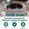 Furhaven Orthopedic Dog Bed for Large/Medium Dogs w/ Removable Bolsters & Washable Cover, For Dogs Up to 55 lbs - Plush & Suede Sofa - Gray, Large