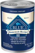 Blue Buffalo Homestyle Recipe Chicken & Vegetable Dinner Paté Natural Wet Dog Food for Senior 7+ Dogs, Made with Natural Ingredients, Vitamins & Minerals, 12.5-oz. Can (12 Count)