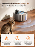 FEELNEEDY Wireless Cat Water Fountain Stainless Steel with Sensor, 4000mAh Battery Operated, 4L/135fl oz Pet Water Fount