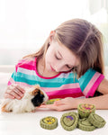 Sofier 20Pcs Timothy Hay Treats - Natural Chews for Teeth - Handmade Rabbit, Chinchilla, Gerbil, Rat, Hamster Toys - Bun