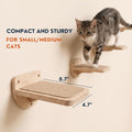 INICIO Cat Wall Stairs, Natural Wood - Set of 3 Wall Steps for Cats to Climb with Fixtures, 8.7"x4.7" - Floating Steps for Climbing or Playing - for Kittens and Adult Cats