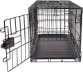 Amazon Basics Portable, Foldable Metal Wire Dog Crate with Removable Tray, Single Door, Divider Panel, Quick Setup, 30 x 19 x 21 in, Black
