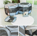 2-in-1 XLarge Cat Playpen, Detachable into 2 Separate Playpens with Additional 2 Doors, Portable Dog Playpen Cat Tent Enclosure for Kitten and Puppy Indoor Outdoor Use(L)