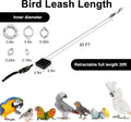 Retractable Bird Leash,Parrot Flying Rope,Anti-Bite Wire Rope Parrot Leash,Adjustable Bird Harness for Training,with 5pc